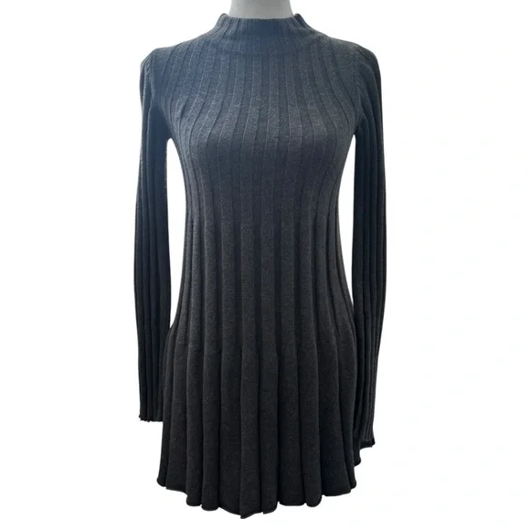 Rosie Neim Gray Ribbed Knit Women's Top Size XS (#2058) - Picture 1 of 6